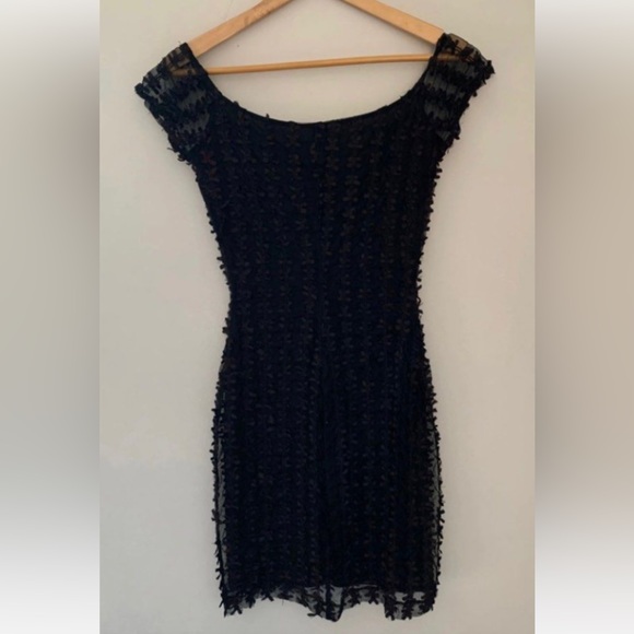 Betsey Johnson Vintage Mesh Bow Mini “LBD” Size Small Black Label - Picture 2 of 10